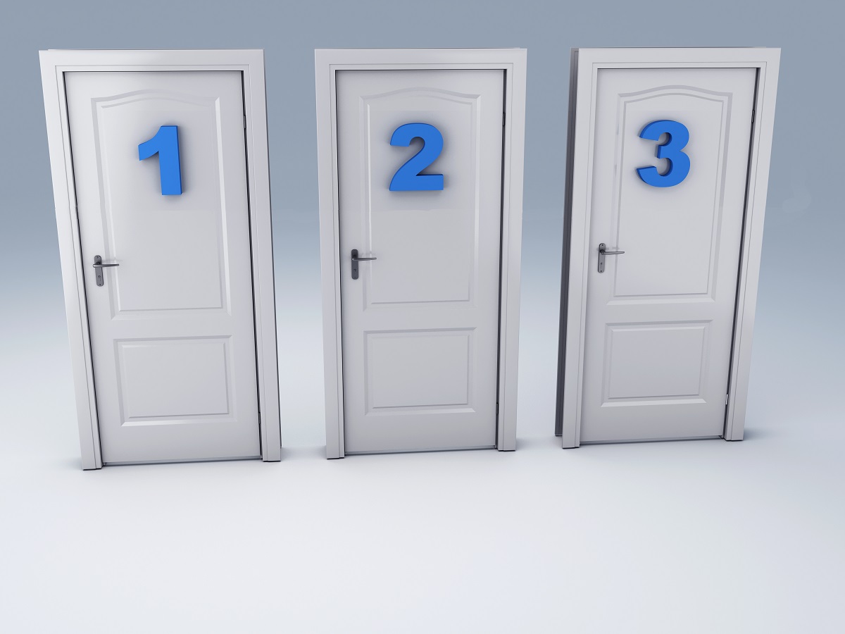 three doors, choice concept